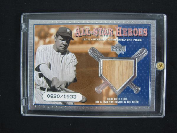 Babe Ruth 2001 Upper Deck Limited Edition Game Used Bat Card