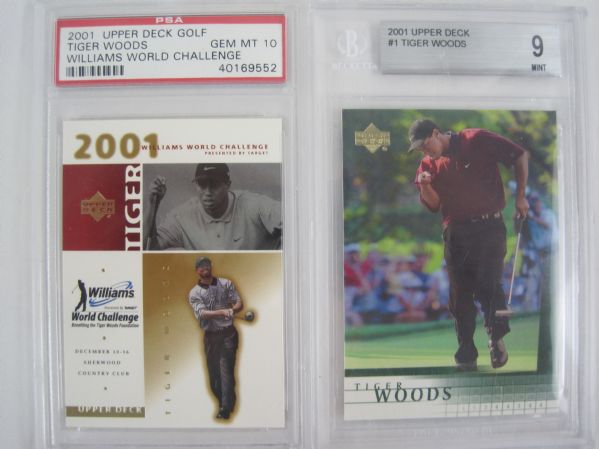 Tiger Woods Lot of 2 Rookie Golf Cards