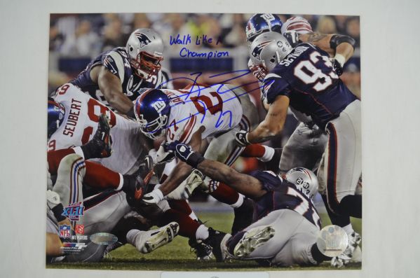 Super Bowl XLII Brandon Jacobs "Walk Like A Champion" Autographed 8x10 Photo