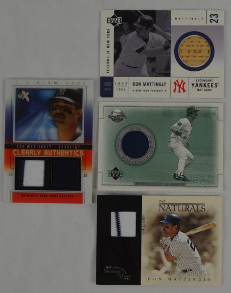 Don Mattingly Collection of Game Used Jersey & Bat Cards