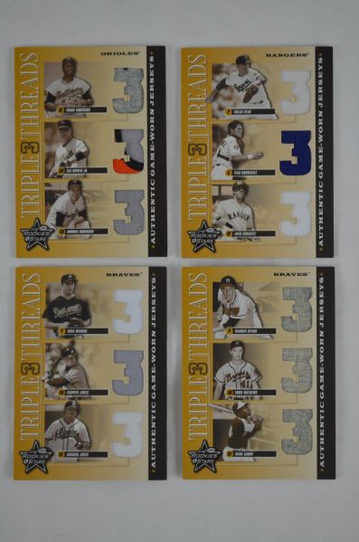 Collection of 2001 Donruss Triple Threads Limited Edition Game Used Jersey Cards