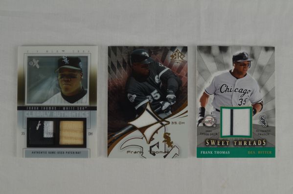 Frank Thomas Collection of Game Used Jersey & Bat Cards