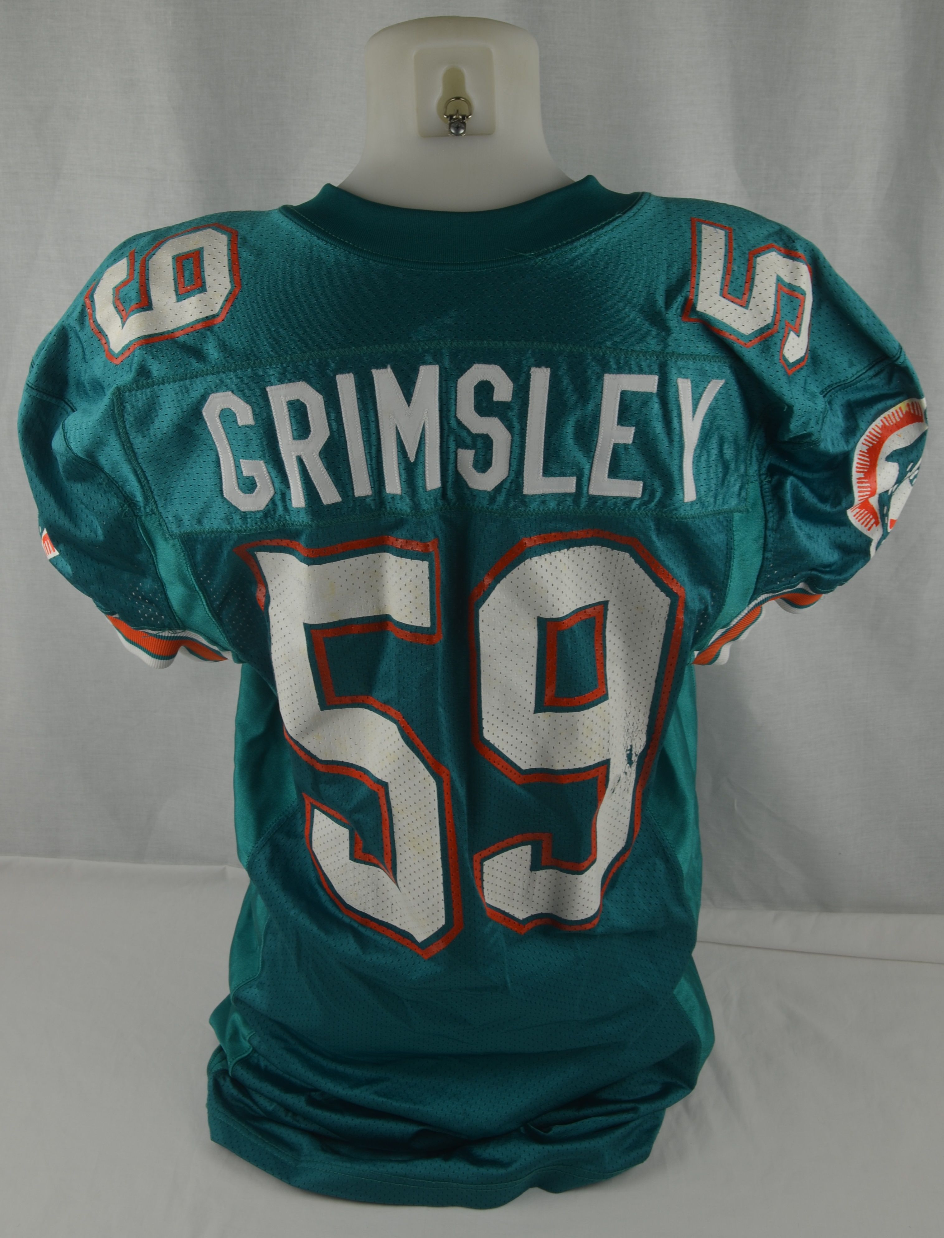 Lot Detail - John Grimsley 1993 Miami Dolphins Professional Model Jersey  w/Medium Use