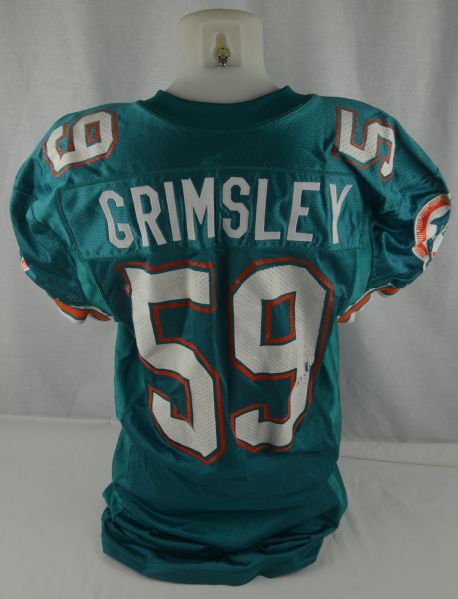 John Grimsley 1993 Miami Dolphins Professional Model Jersey w/Medium Use