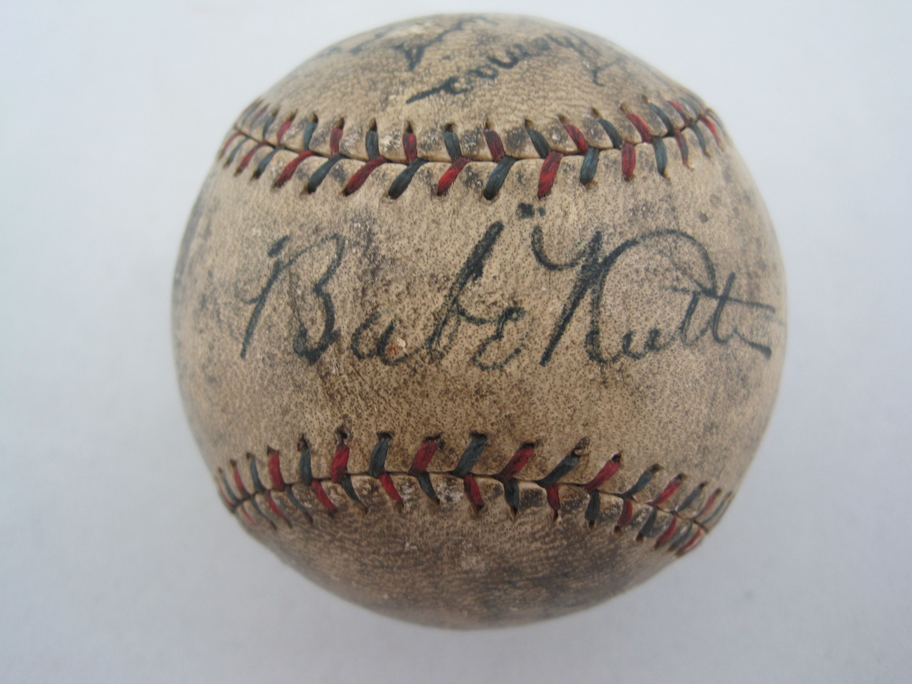 A rare baseball signed by Babe Ruth and other members of the 1927
