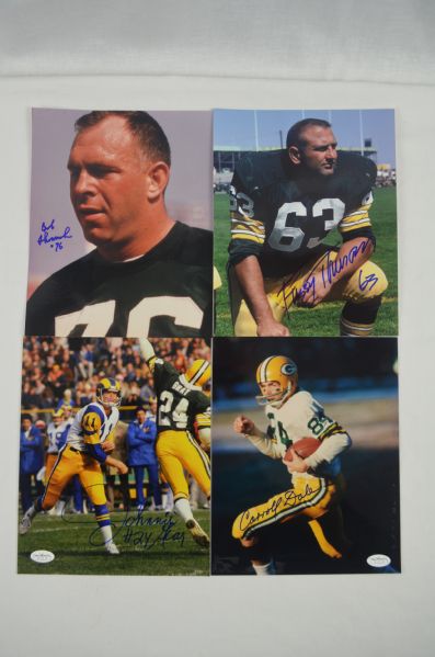 Green Bay Packers Collection of 4 Autographed 8x10 Photos