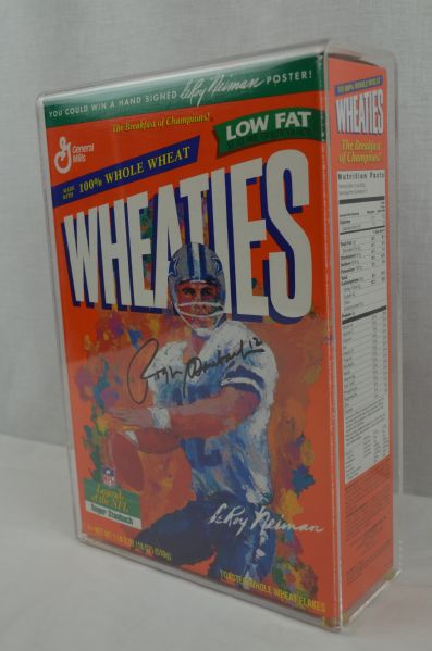 Roger Staubach Autographed Wheaties Box w/Acrylic Display Case