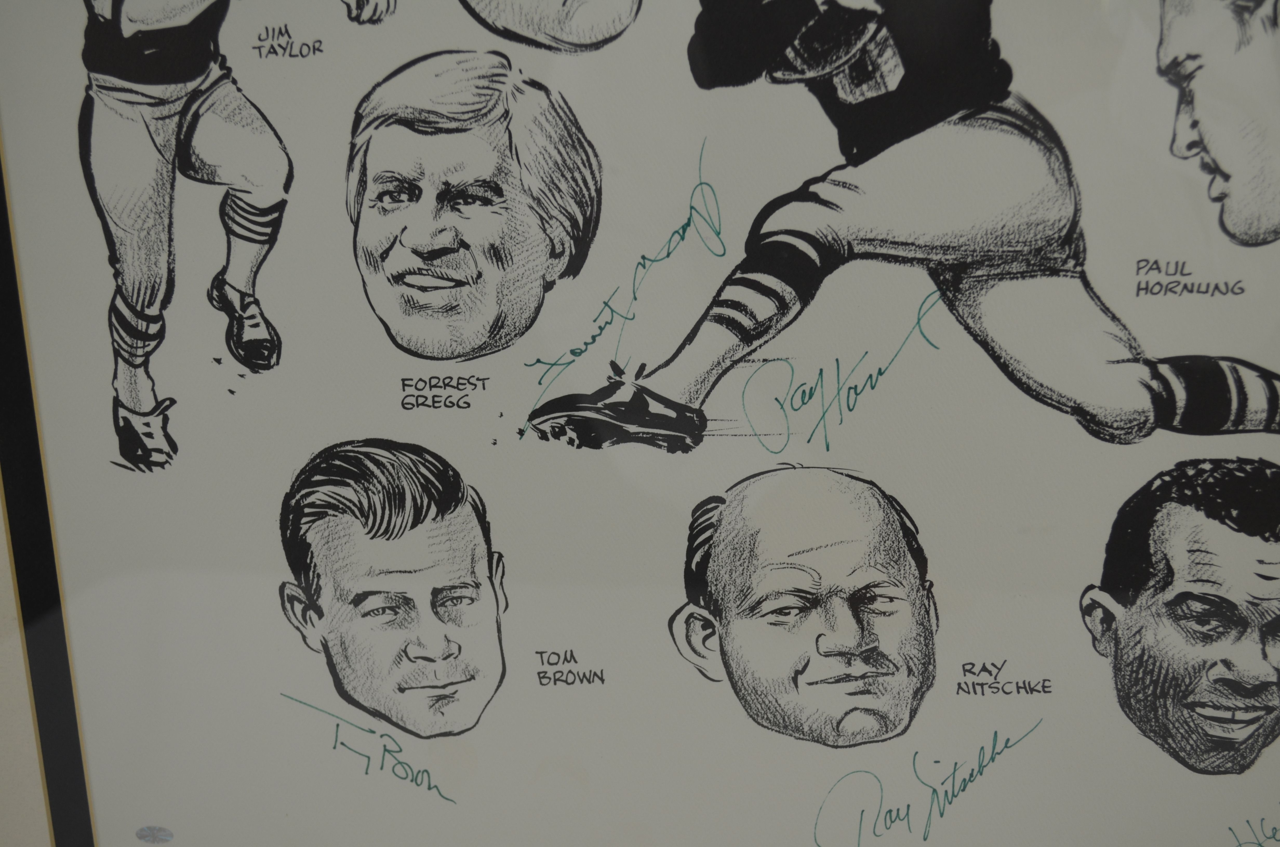 1967 Green Bay Packers 16x20 LE World Champions Lithograph Signed by (6)  with Tom Brown, Herb Adderley, Ray Nitschke, Bill Gallo (PSA Hologram)