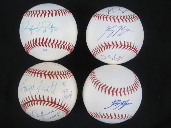 Collection of 4 Milwaukee Brewers Autographed Baseballs 