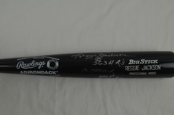 Reggie Jackson Autographed & Inscribed Bat