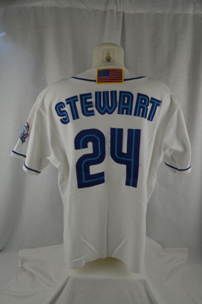 Shannon Stewart 2001 Toronto Blue Jays 25 Year Anniversary Professional Model Jersey w/Medium Use