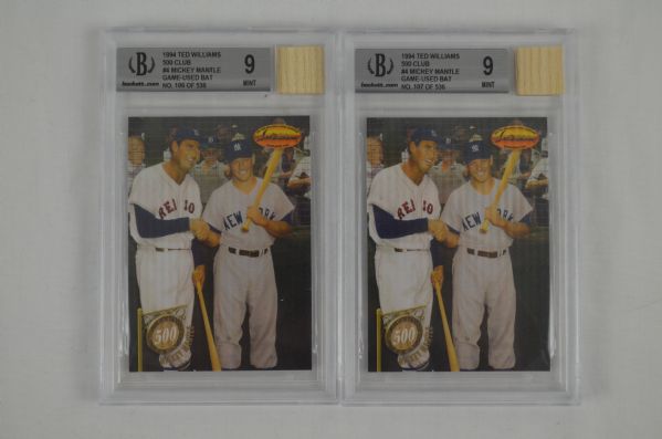 Mickey Mantle 500 HR Club Limited Edition Lot of 2 GGUM Cards BGS 9