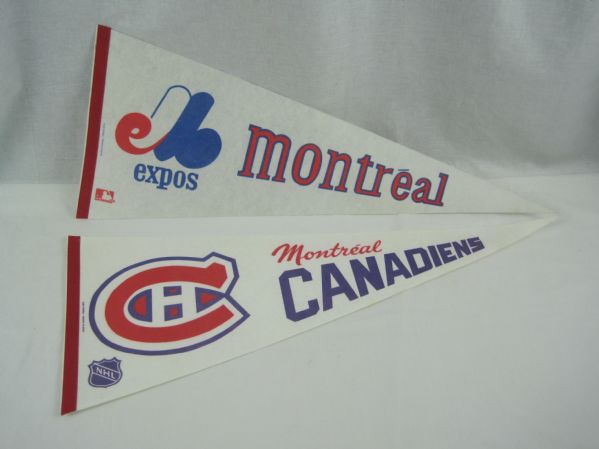 Vintage Montreal Expos & Canadiens Lot of Pennants