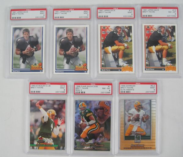 Brett Favre PSA Graded Rookie Card Collection