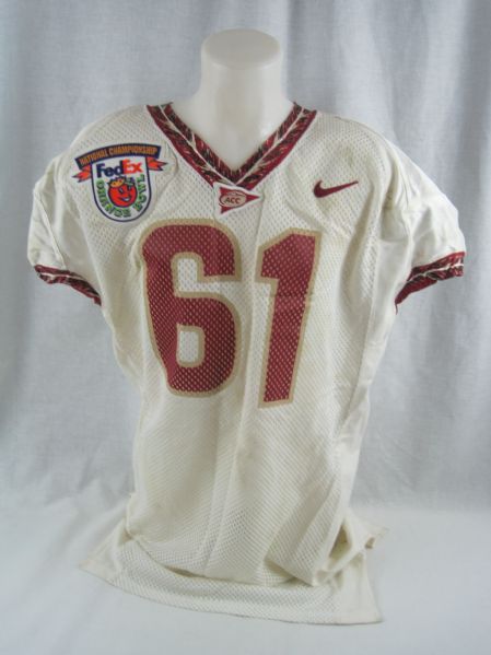 Montrae Hollands 2001 Florida State Seminoles National Championship Jersey w/Orange Bowl Patch