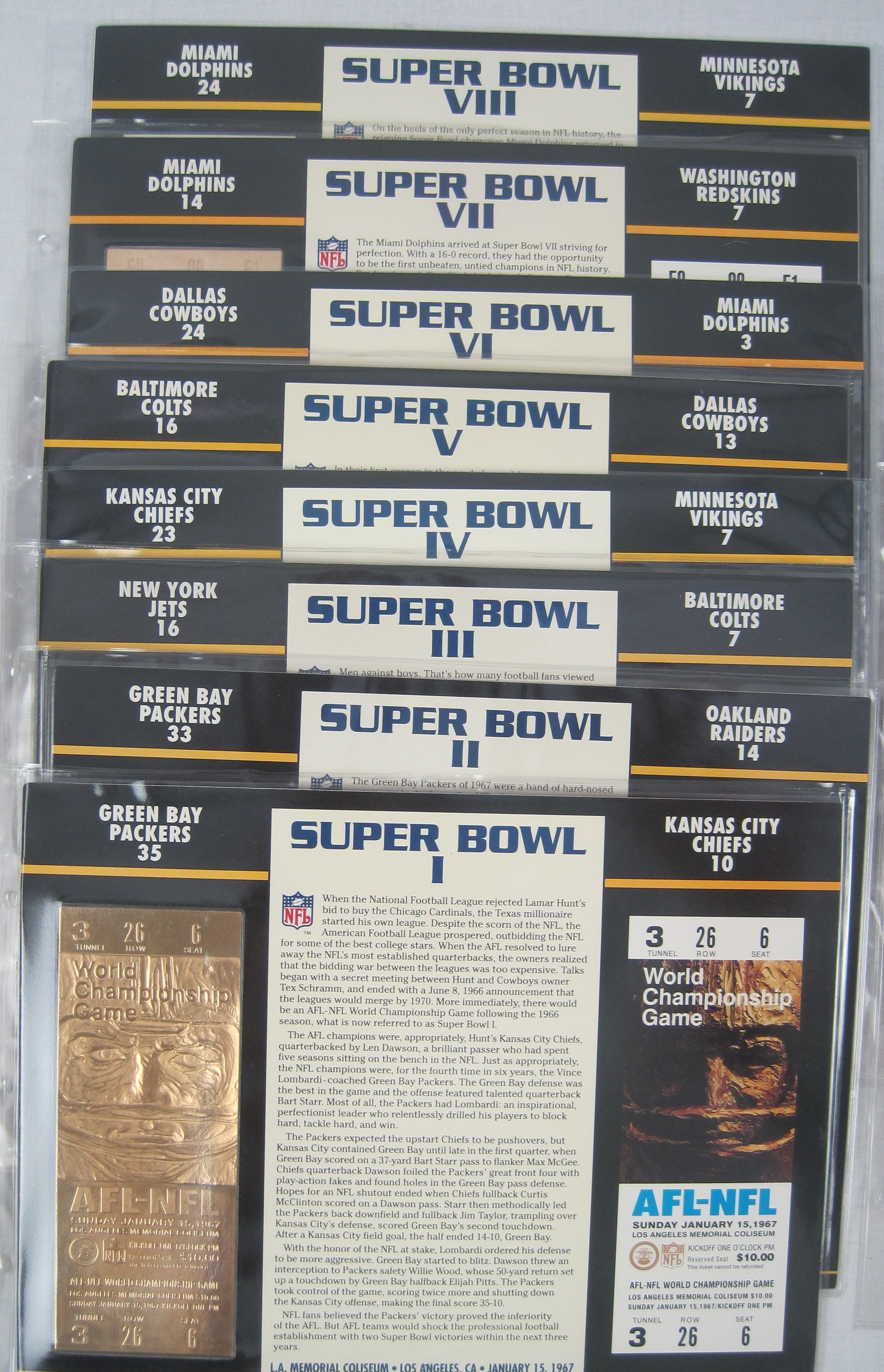 Baltimore Colts Super Bowl Championship Ticket Collection