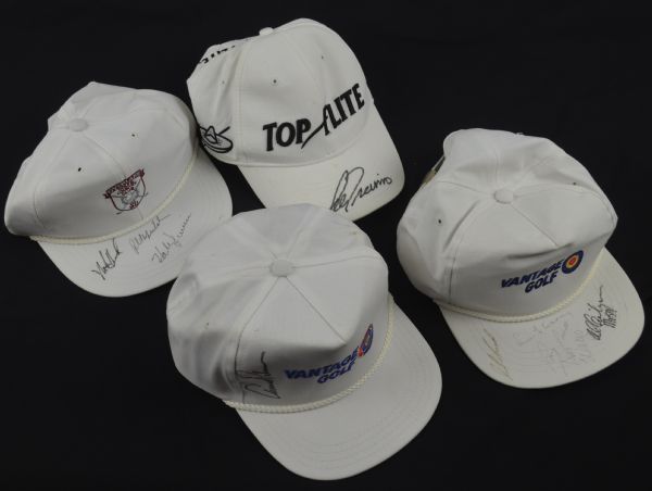 Collection of 4 Autographed Golf Hats w/Arnold Palmer