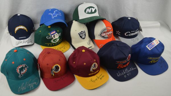 NFL HOF Collection of 9 Autographed Hats