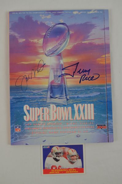 Joe Montana & Jerry Rice Dual Signed Super Bowl XXIII Program