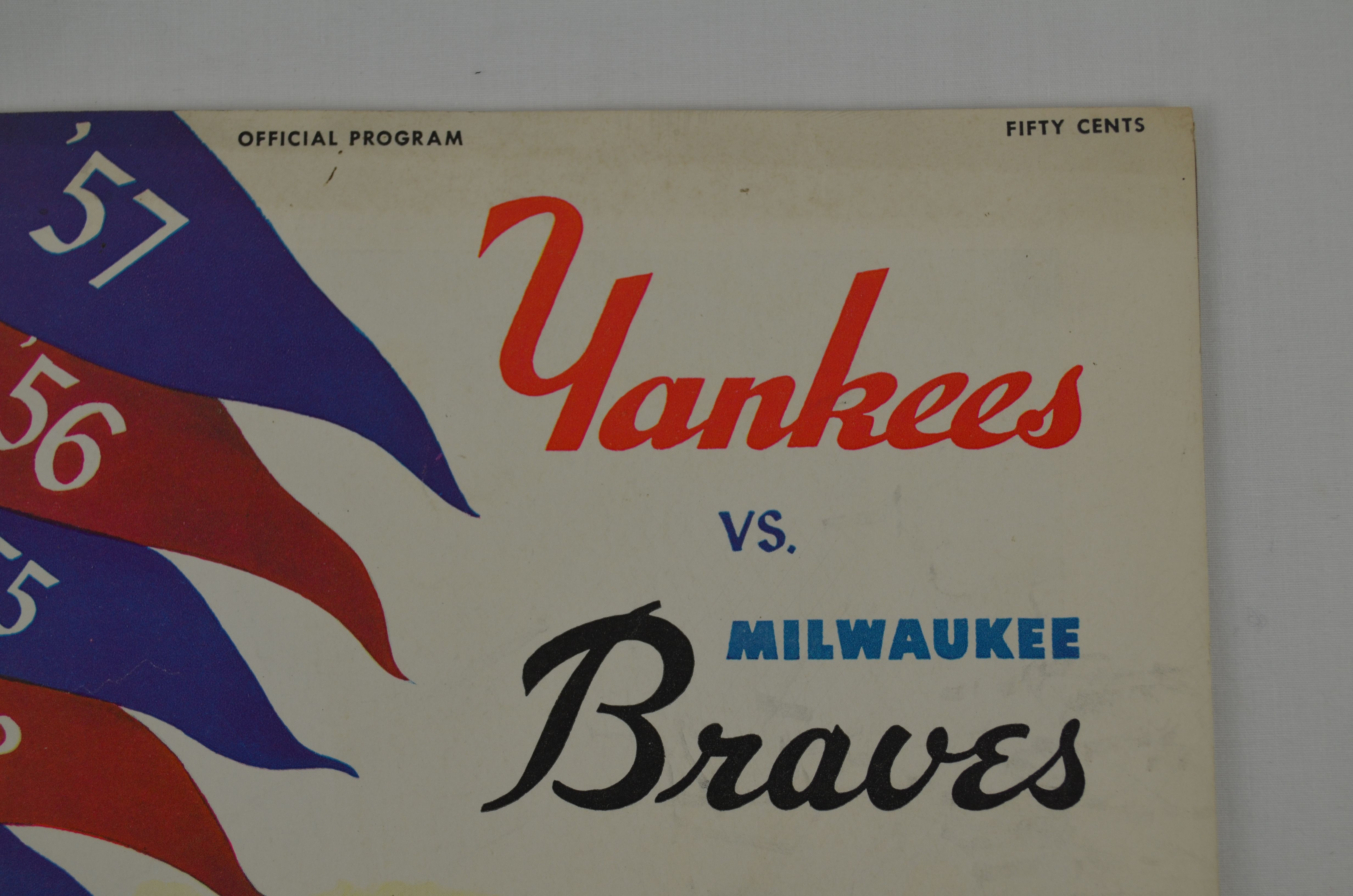 1958 Vintage Milwaukee Braves New York Yankees World Series 