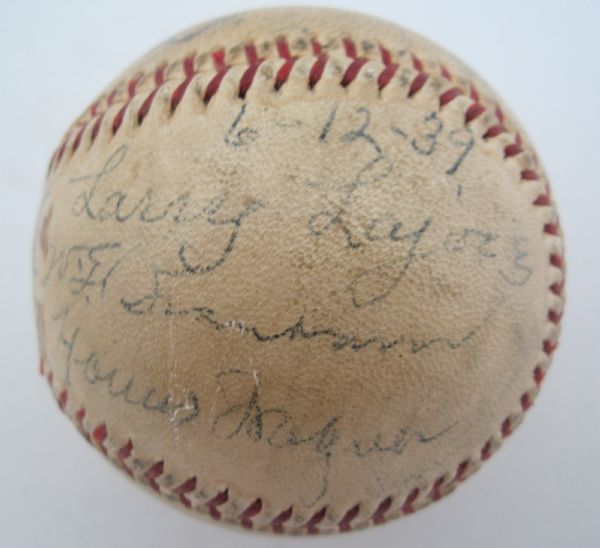 Vintage 1939 Hall of Fame Induction Autographed Baseball w/Babe Ruth
