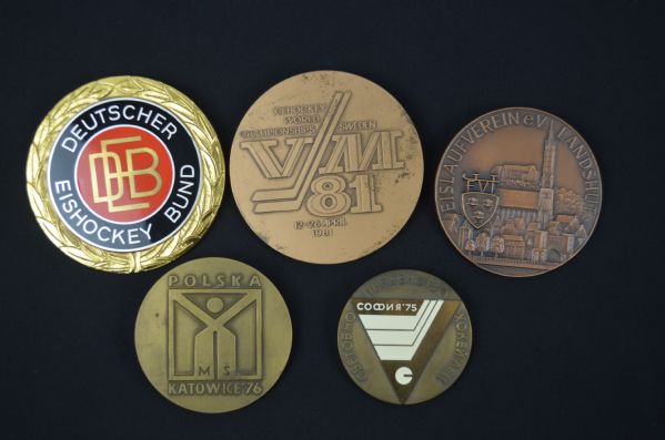 Lot of 5 World Championship Ice Hockey Medals From Hal Trumble Collection 