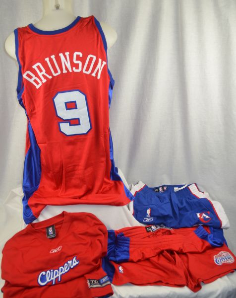 Rick Brunson 2004-05 LA Clippers Professional Model Uniform & Warm Up Suit w/Medium Use 