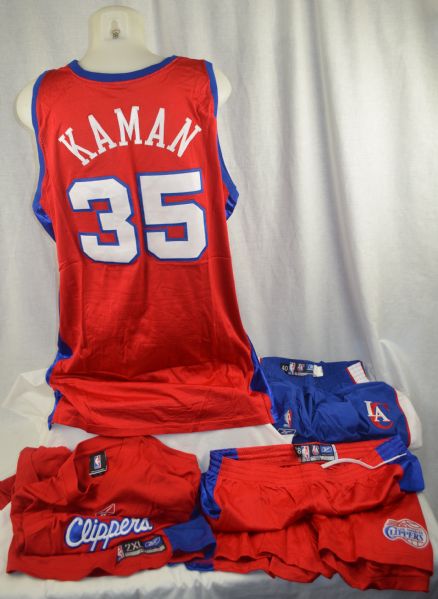 Chris Kaman 2004-05 LA Clippers Professional Model Uniform & Warm Up Suit w/Medium Use 