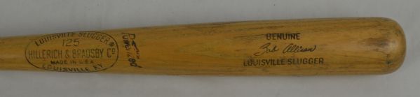 Bob Allison Minnesota Twins Professional Model Bat w/Heavy Use