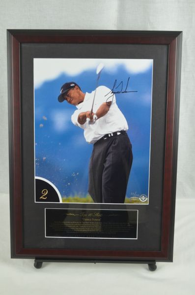 Tiger Woods Autographed Top 10 Shots #2 LE Framed Photo UDA