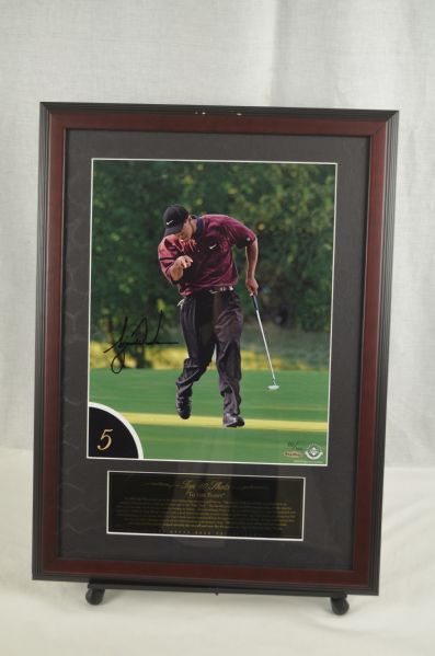 Tiger Woods Autographed Top 10 Shots #5 LE Framed Photo UDA