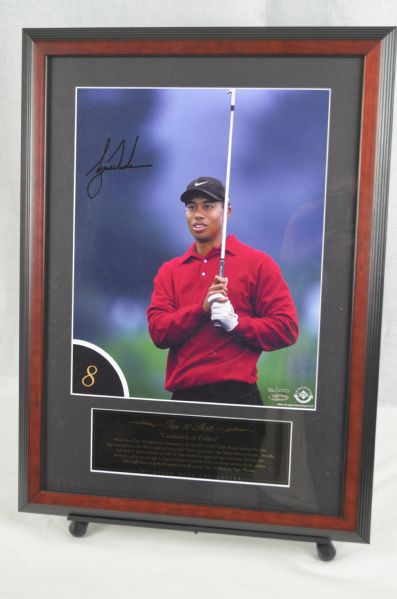 Tiger Woods Autographed Top 10 Shots #8 LE Framed Photo UDA