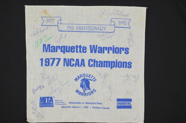 Marquette Warriors 1977 NCAA Championship Team Signed Flag