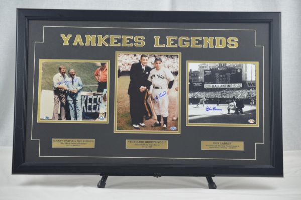 New York Yankee Legends Signed & Framed Photo