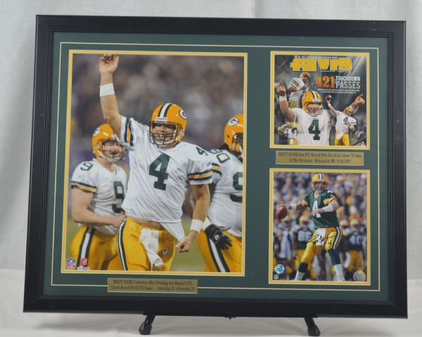 Brett Favre Autographed Green Bay Packers Framed Display