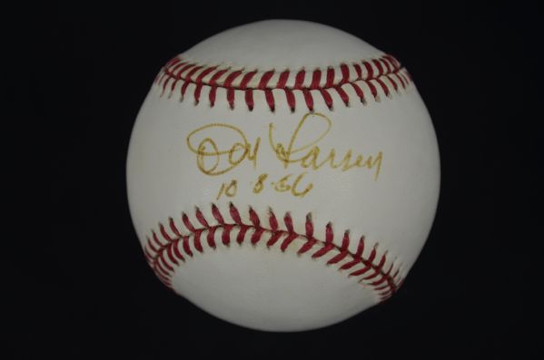 Don Larsen Whitey Ford & Yogi Berra Autographed Baseball 