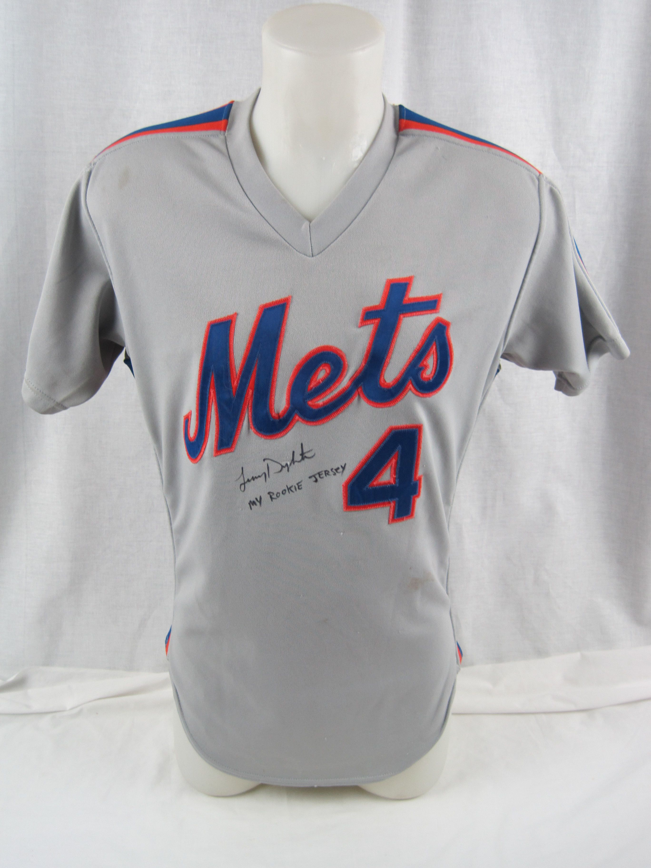 Lot Detail - Lenny Dykstra 1985 New York Mets Professional Model Rookie  Jersey w/Heavy Use