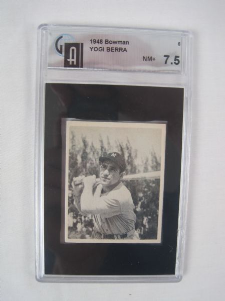 Yogi Berra 1948 Bowman Rookie Card Graded 7.5 NRMT+