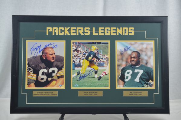 Green Bay Packers HOF Legends Signed & Framed Photo Display w/Hornung