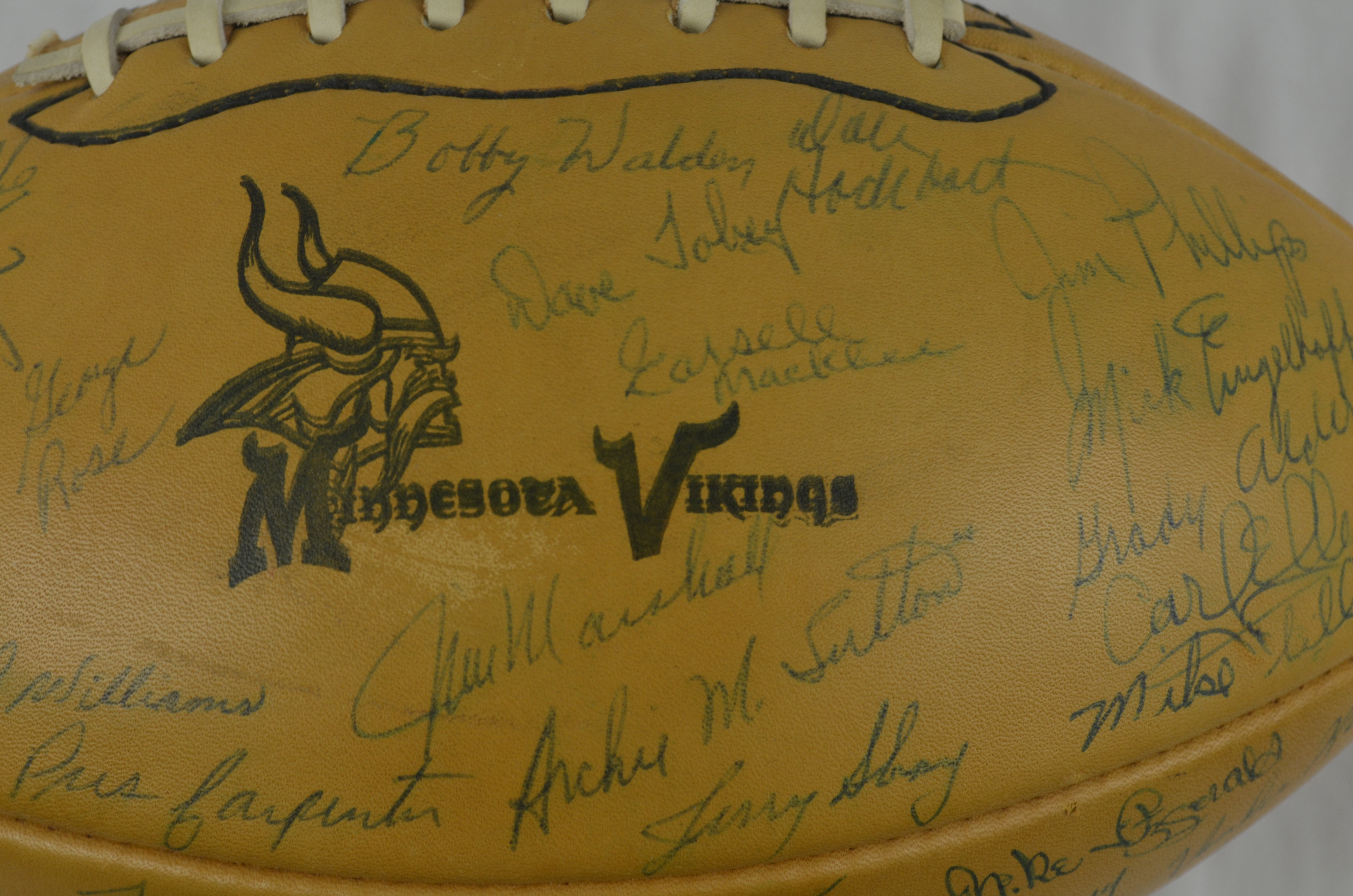 Lot Detail - Minnesota Vikings Vintage Team Signed Football w/47