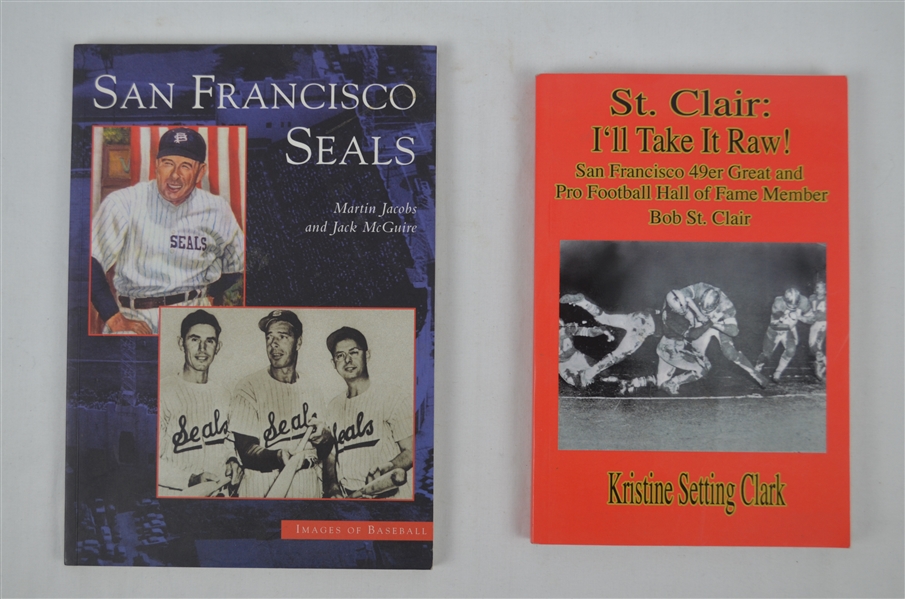 San Francisco 49ers & SF Seals Lot of 2 Autographed Books