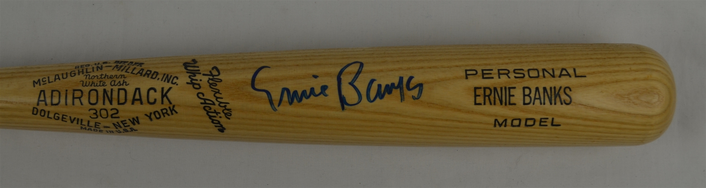 Ernie Banks Autographed Bat