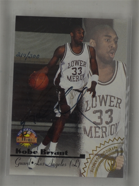 Kobe Bryant Autographed Limited Edition Rookie Insert Card