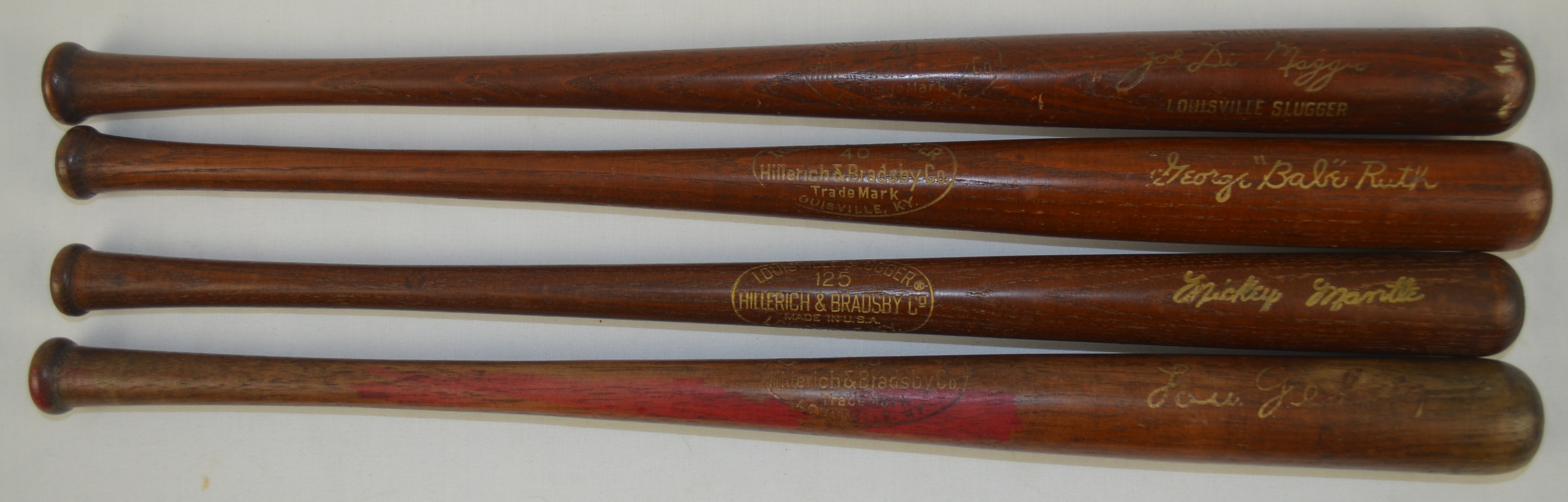 Sold at Auction: A George 'Babe' Ruth vintage souvenir mini Louisville  Slugger baseball bat by Hillerich & Bradsby