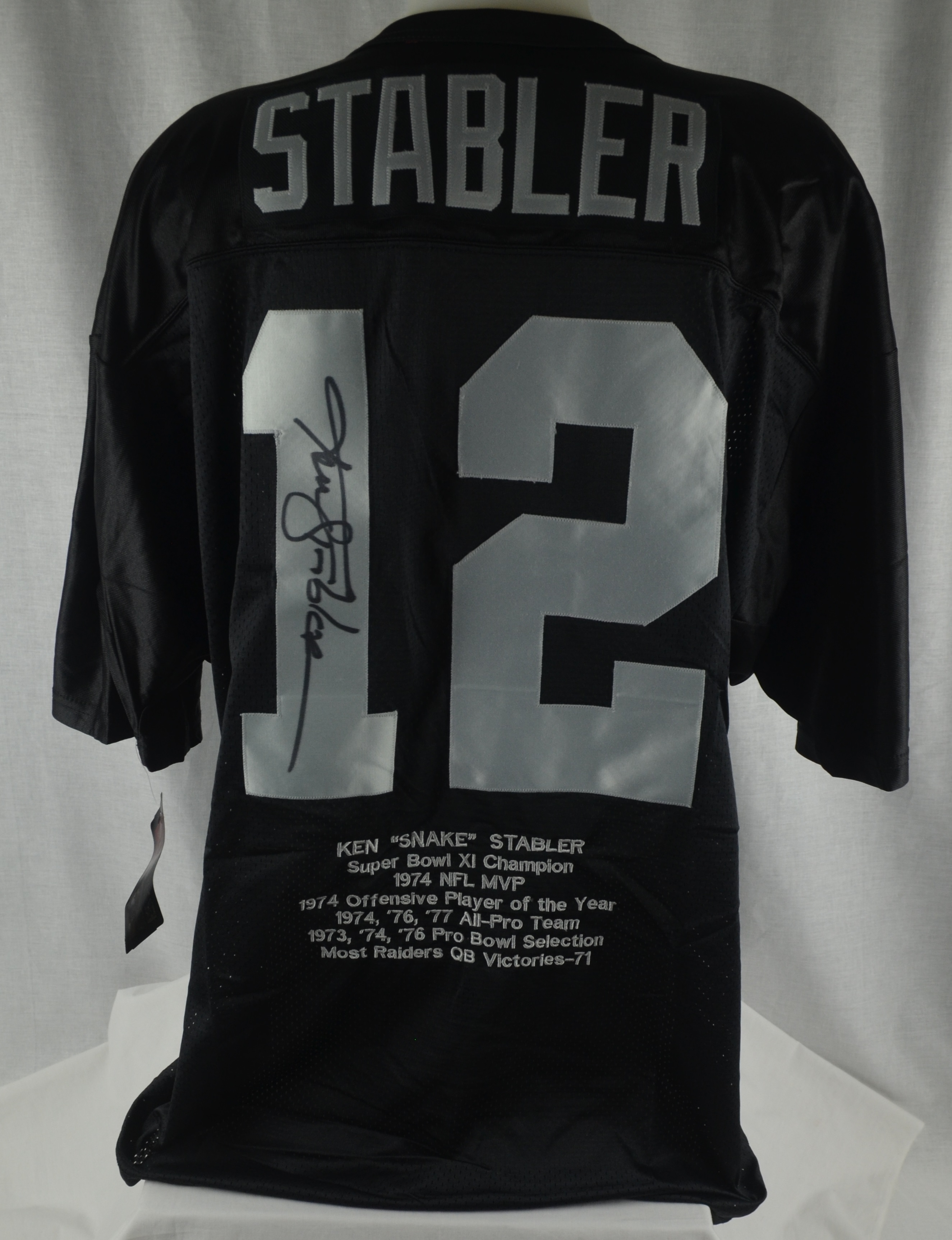 Lot Detail - Ken Stabler Autographed Oakland Raiders Jersey