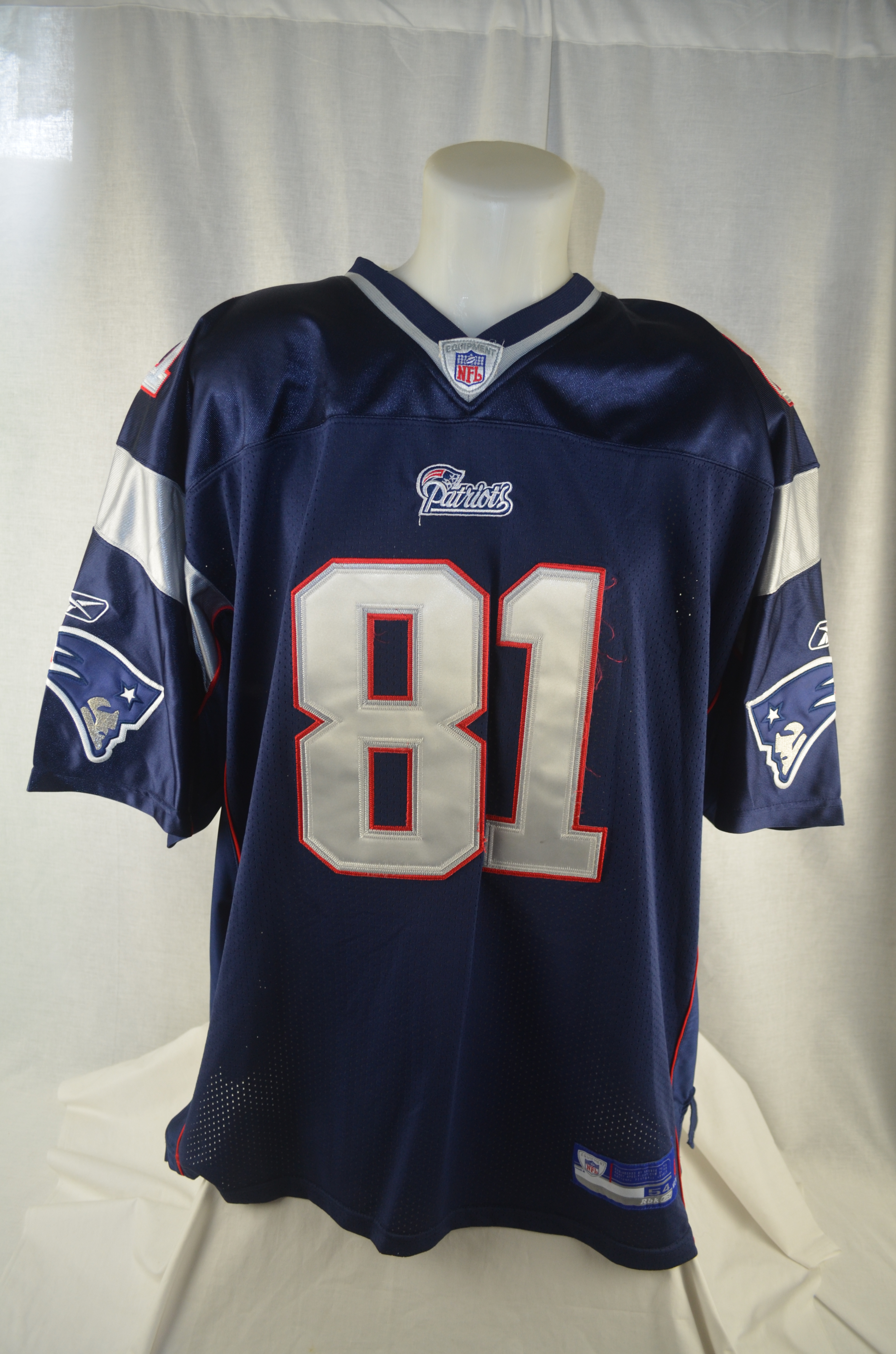 New England Patriots Randy Moss Jersey Sz M Reebok On Field NFL