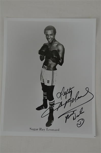 Sugar Ray Leonard & Danny Lopez Autographed 8x10 Photos w/Provenance