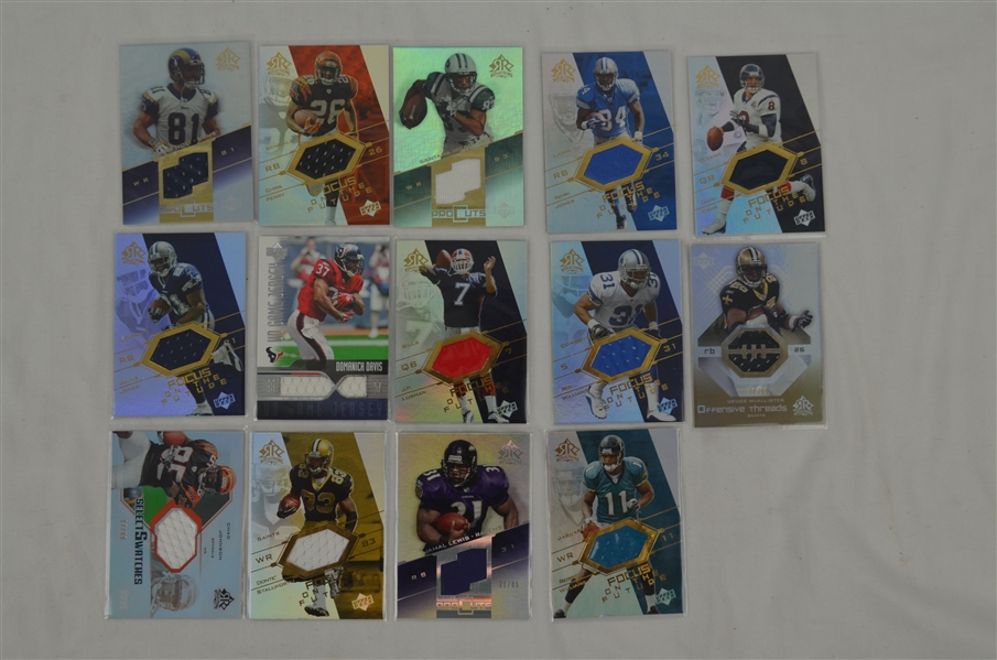 NFL Collection of 14 Game Used Jersey Cards