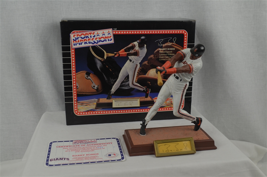 Barry Bonds Autographed Limited Edition Sports Impressions Figurine