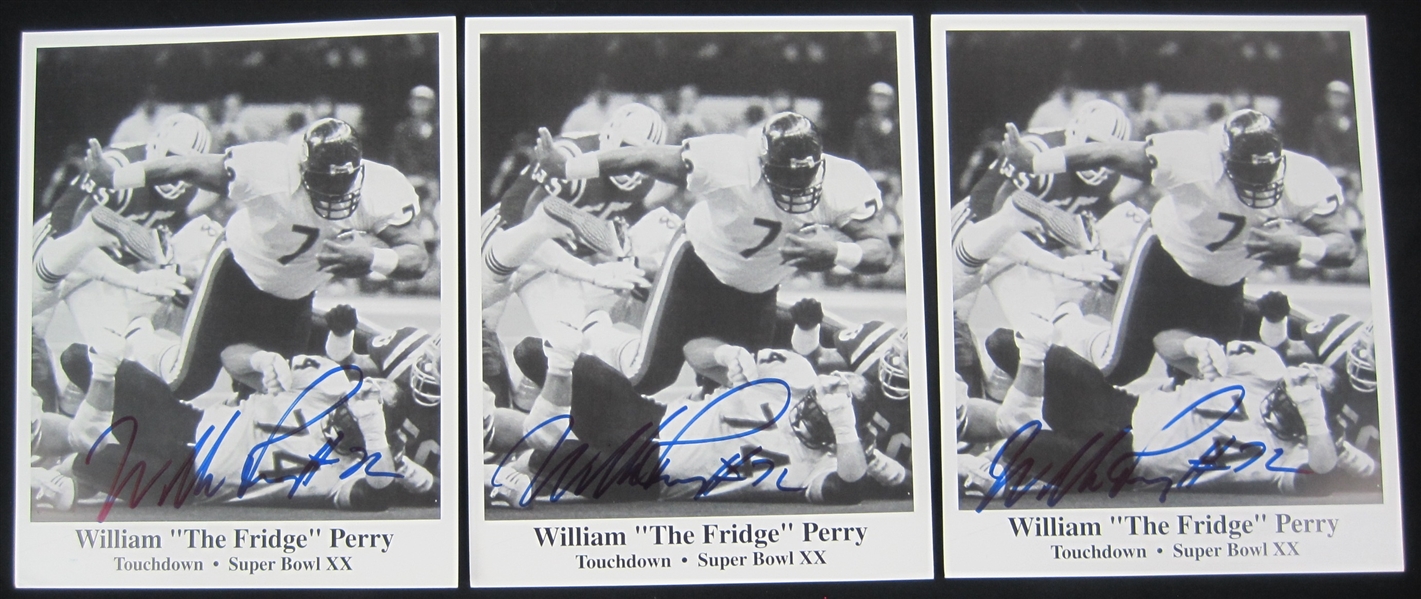 Autographed/Signed William Perry The Refrigerator Chicago White